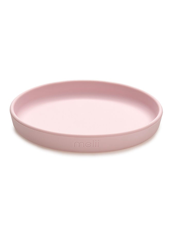 Non-Suction Silicone Plate, Bowl And Cup Set - Purple, Grey, Pink