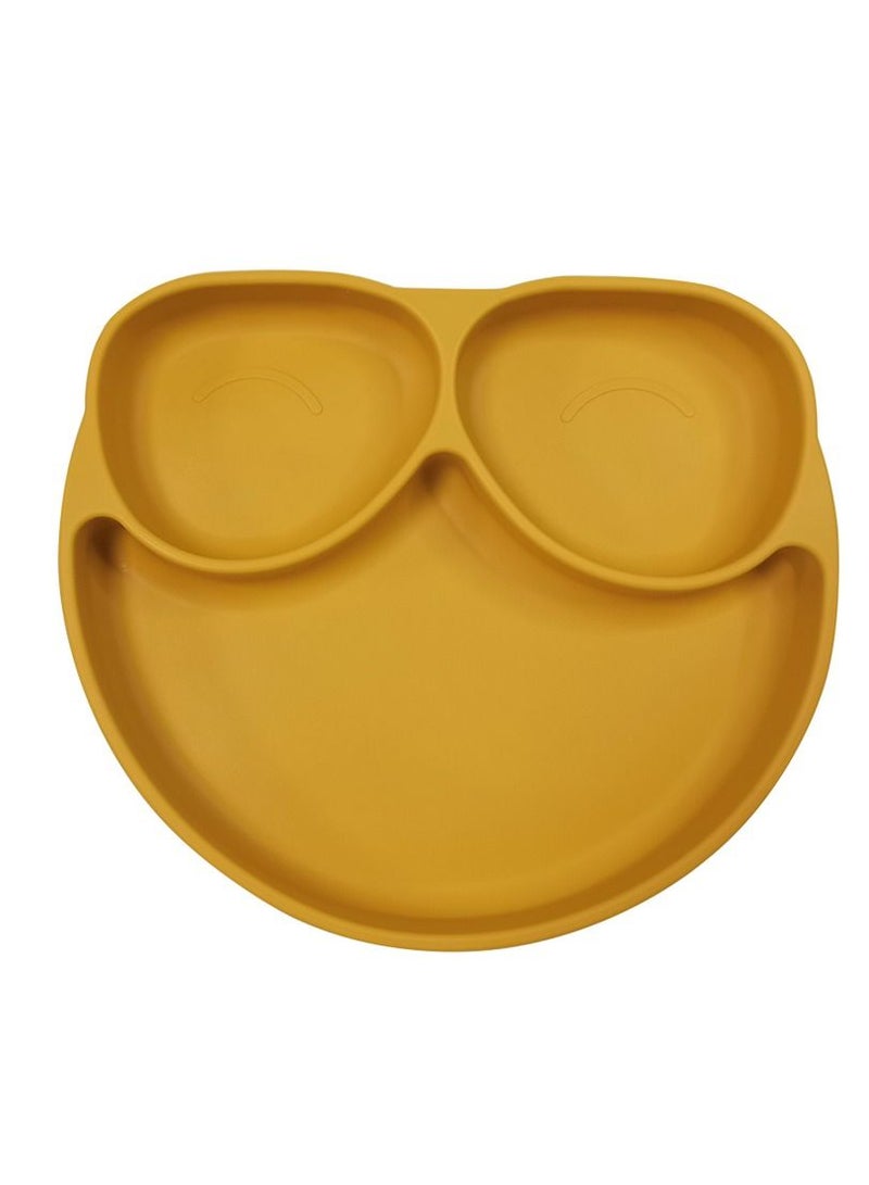 Little Mocha silicon frog plate yellow with spoon and fork