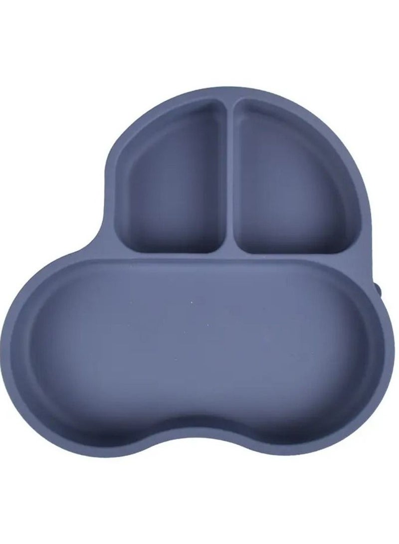 Little Mocha Silicone Car Plate with Lid Navy Blue