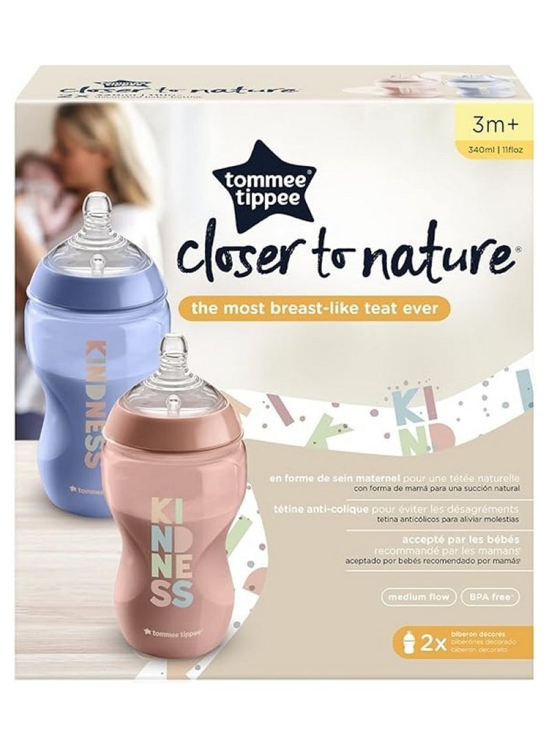 Closer To Nature Feeding Bottle 340 Ml X 2