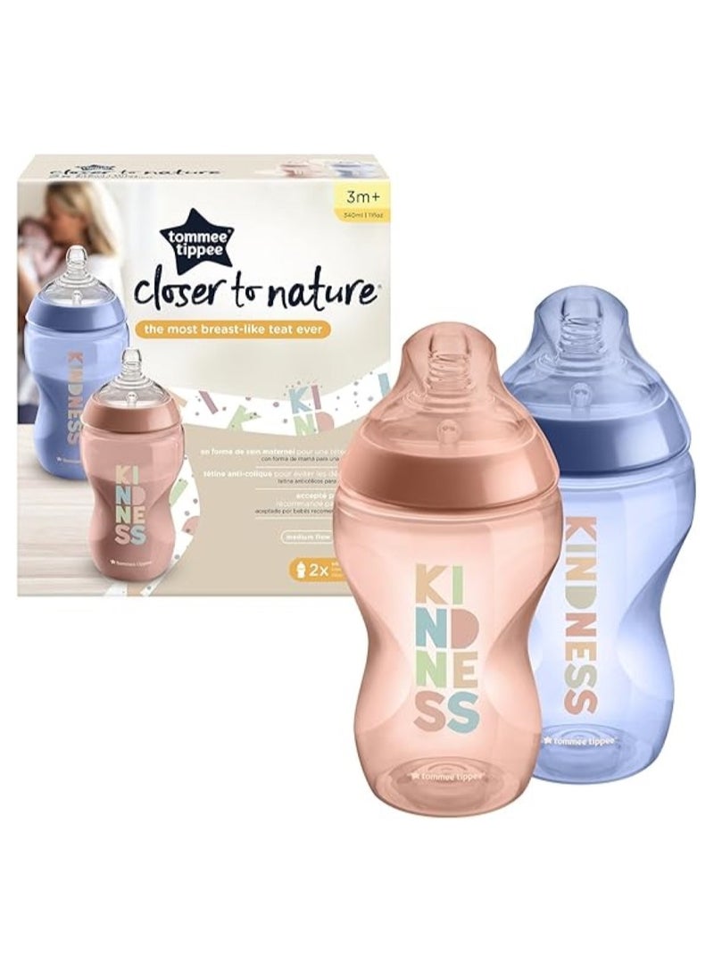 Closer To Nature Feeding Bottle 340 Ml X 2