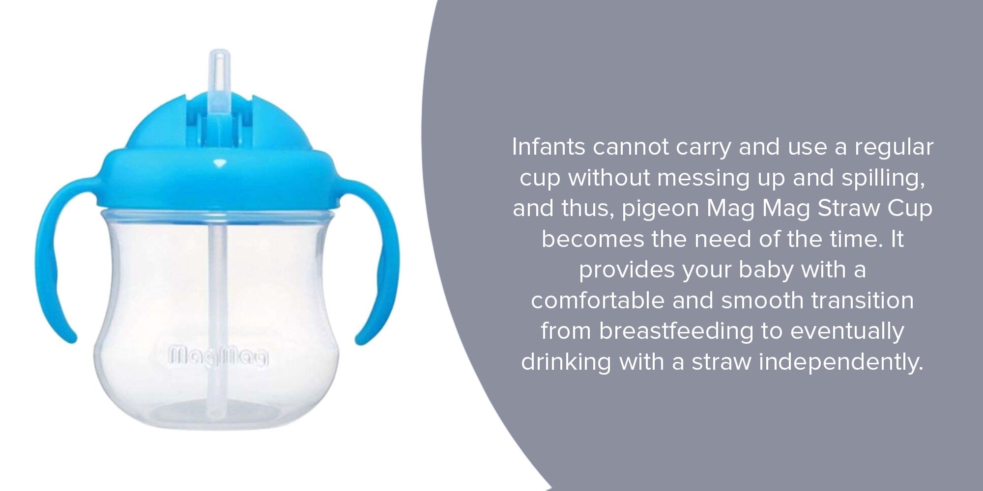 Mag Spout Staw Cup Leak And Spill Proof For Baby 200 Ml 8M+ - Sky Blue- 15735