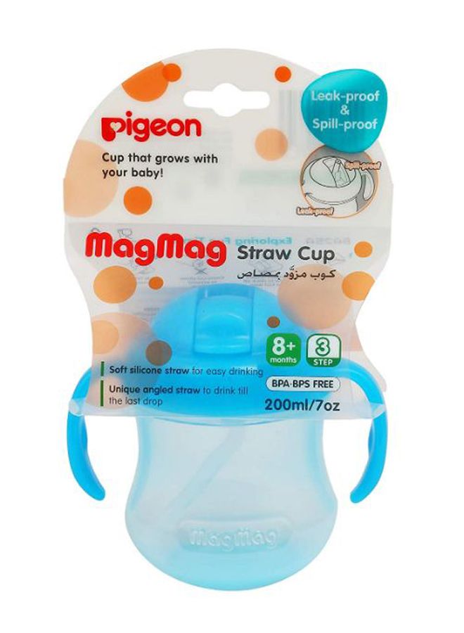 MagMag Step 3 Straw Cup, 8+ M, 200 mL - Blue/Clear