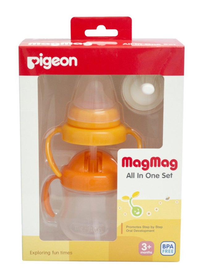 MagMag All-In-One Training Cup Set, 3+ M - Orange/Clear