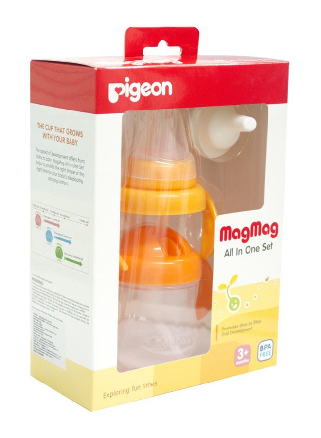 MagMag All-In-One Training Cup Set, 3+ M - Orange/Clear