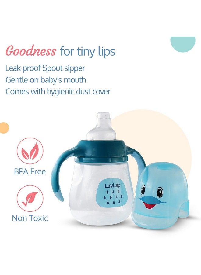 Little Dolphin Sipper Soft Silicone Spout Anti Spill Colour 210 Ml 6M+ (Blue)