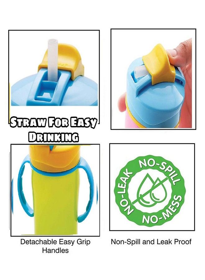 Plastic Sippers;Sippy Cups Anti Spill Design With Soft Silicone Straw 330 Ml Pack Of 2 Pcs