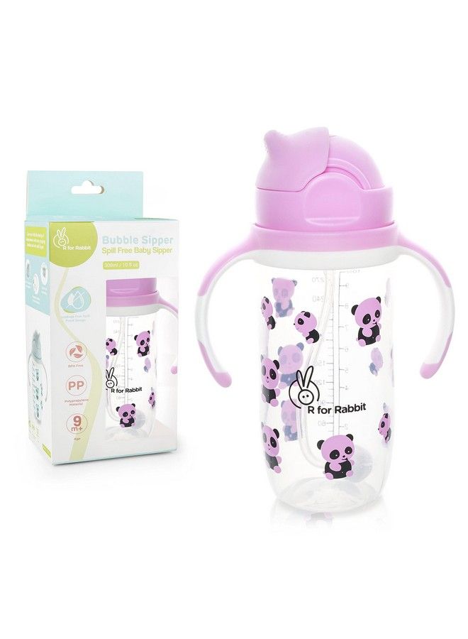 Premium Bubble Baby Sipper ;10 Fl Oz ; Anti Spill Sippy Cup With Soft Silicone Straw Bpa Free & Non Toxic For Baby;Kids Of 9+ Months (300 Ml Pink)