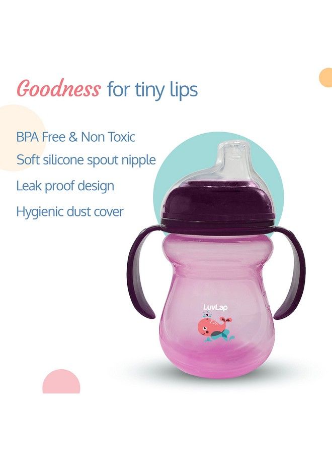 Moby Little Spout Sipper For Infant;Toddler 240Ml Anti Spill Sippy Cup With Soft Silicone Spout Bpa Free 6M+ (Purple)