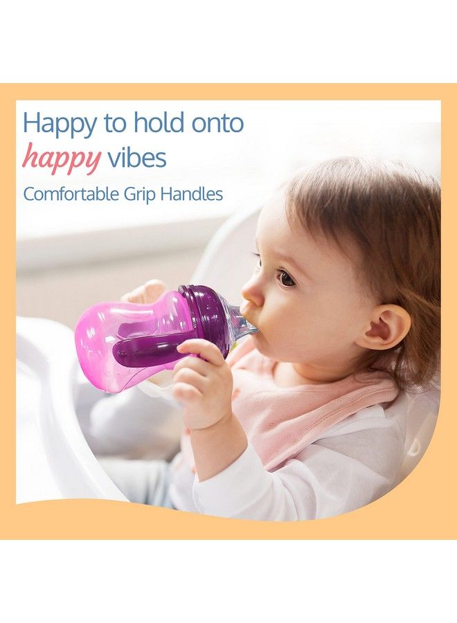 Moby Little Spout Sipper For Infant;Toddler 240Ml Anti Spill Sippy Cup With Soft Silicone Spout Bpa Free 6M+ (Purple)