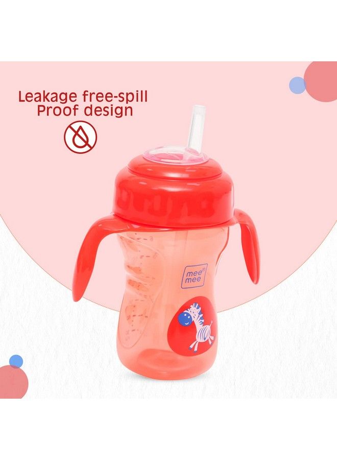 Bpa Free 2 In 1 Convertible Sipper Cup With Soft Spout & Straw Anti Leak Detachable Handle For Babies;Toddlers;Kids 210 Ml Red (Plastic)