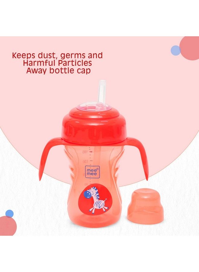 Bpa Free 2 In 1 Convertible Sipper Cup With Soft Spout & Straw Anti Leak Detachable Handle For Babies;Toddlers;Kids 210 Ml Red (Plastic)