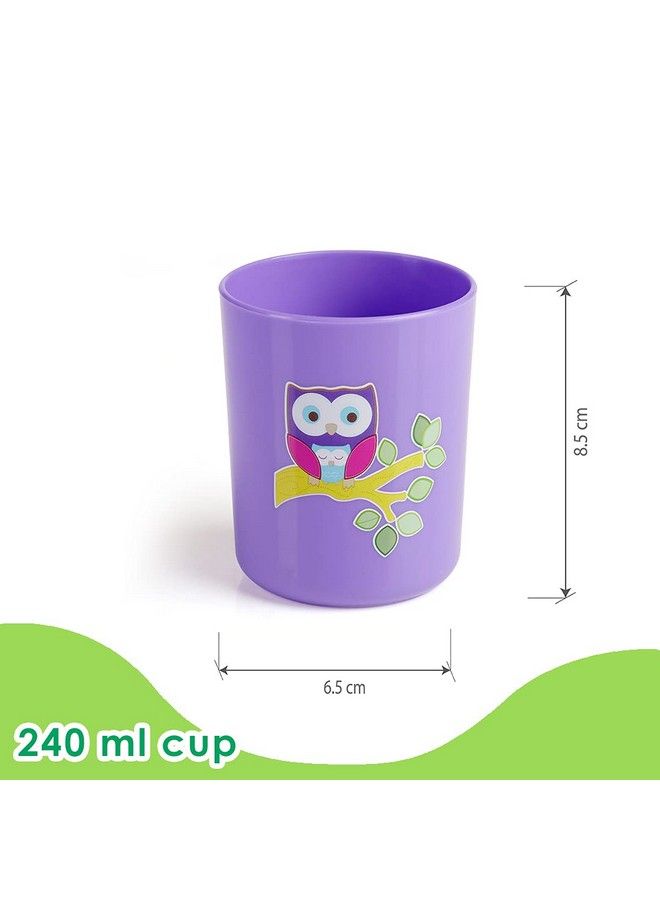 Boo Boo Cup For Kids 100% Bpa Free Training Cup Set For Baby;Toddlers Unbreakable 3Pcs Baby Tumbler Glass Set 240 Ml 8 Oz.(Pink & Violet 18M+)