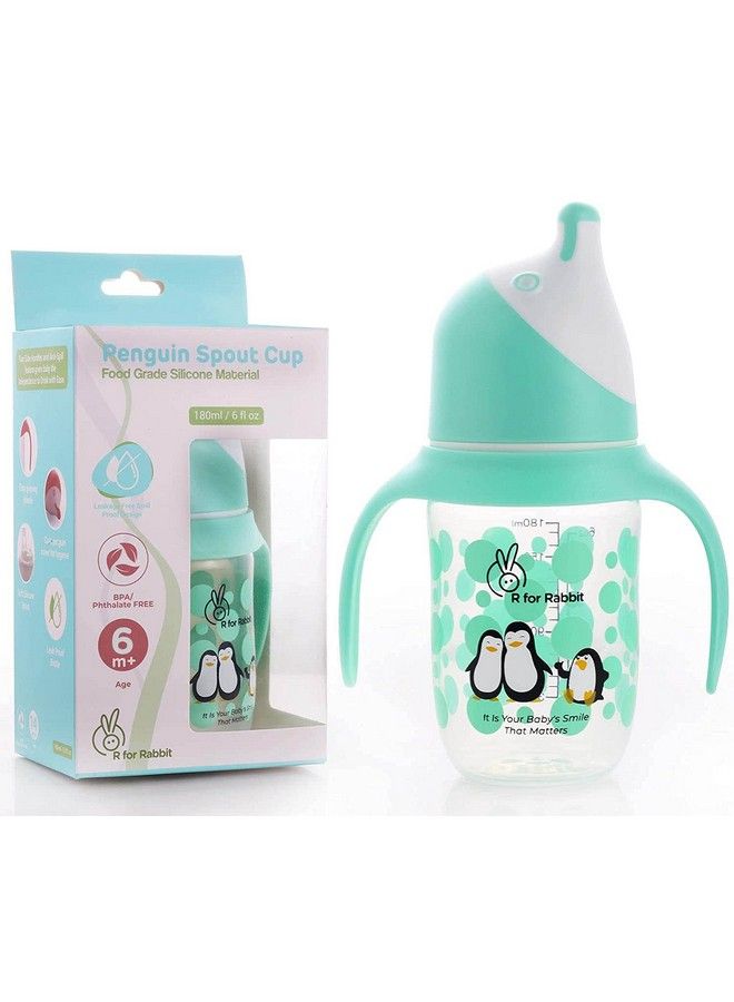 Penguin Spout Sipper Cup 180 Ml Bottle Pp Spout Sipper For Kids Kids Spout Sipper For Age Of 6 + Months Green (Polypropylene)