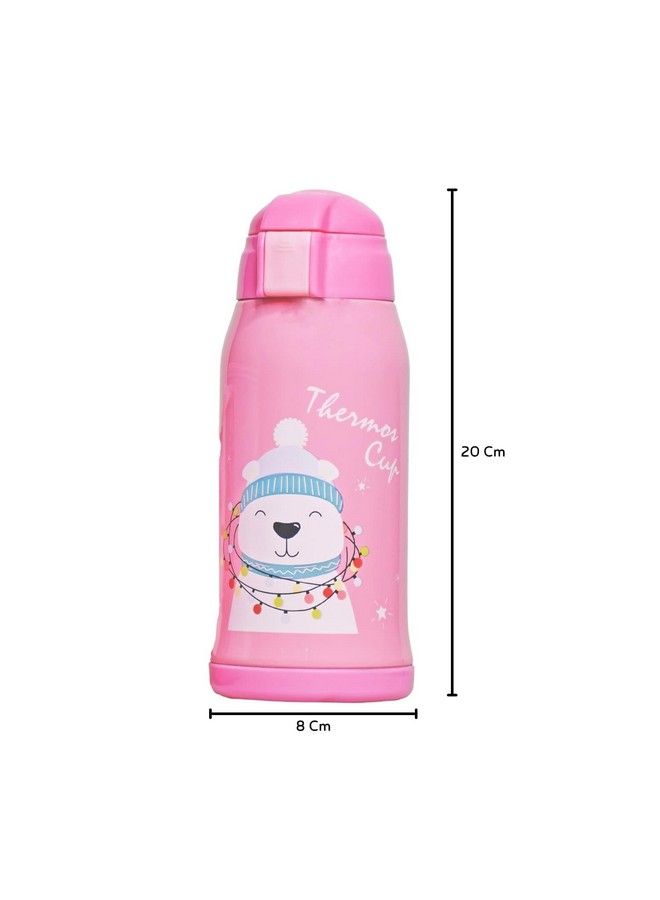 Stainless Steel Insulated Sipper Bottle For Kids;Sipper School Bottle;Sipper Bottle With Straw;Travelling Water Bottle For Kids With Pop Up Straw (Pink 680Ml)