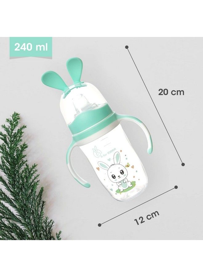 Bunny Baby Spout Sippy Cup 240 Ml Bottle Soft Silicon Spout For Babypp Spout Sipper For Kidskids For Age Of 6 + Months Green