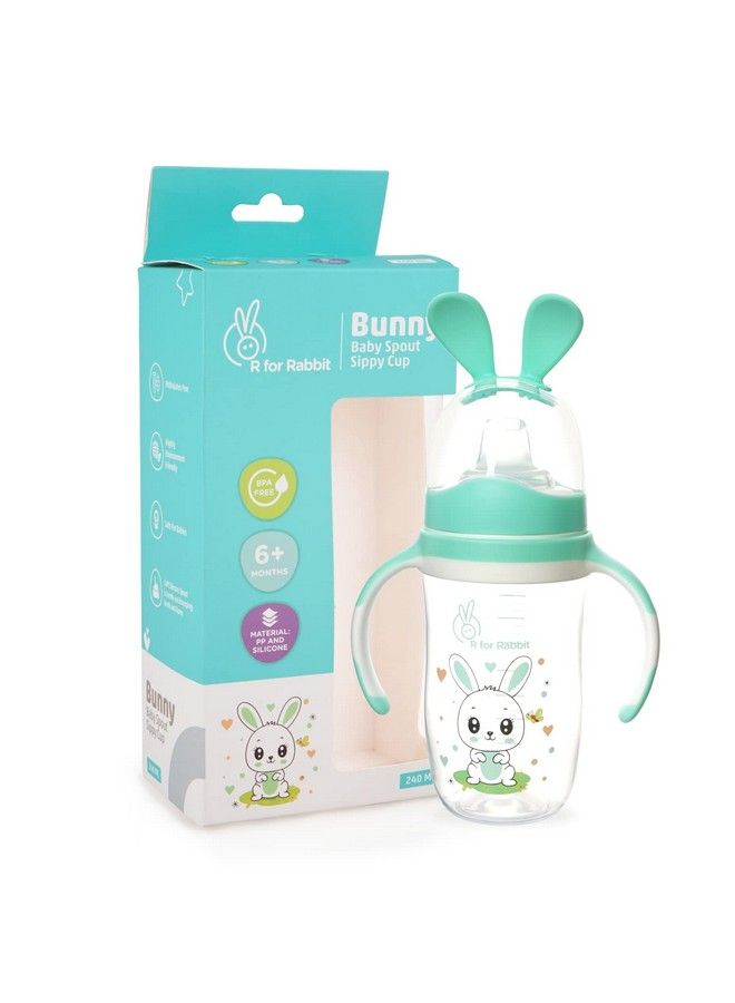 Bunny Baby Spout Sippy Cup 240 Ml Bottle Soft Silicon Spout For Babypp Spout Sipper For Kidskids For Age Of 6 + Months Green