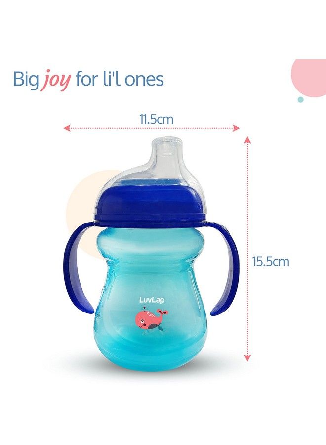 Mobby Little Spout Sipper Bpa Free 240 Ml 6M+ (Blue) Plastic Silicone