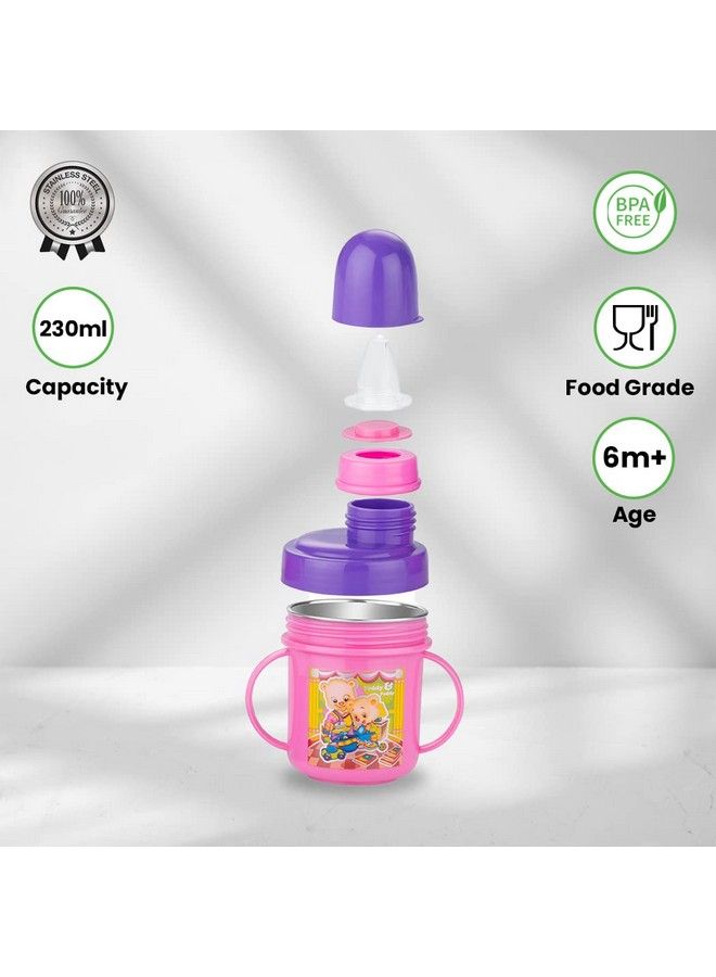 Stainless Steel Baby Spout Sipper Cup For Kids Age 3 Months To 18 Months 250 Ml