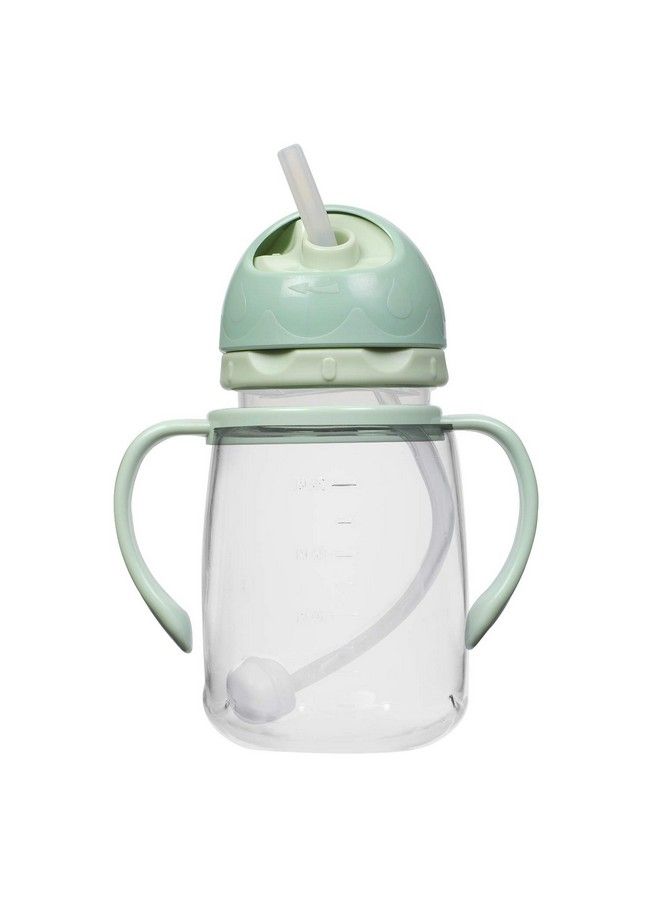 Baby Joy Spillproof Kids Transparent With Gravity Ball Straw Sipper Cup Water Bottle With Handles250 Ml (Green)