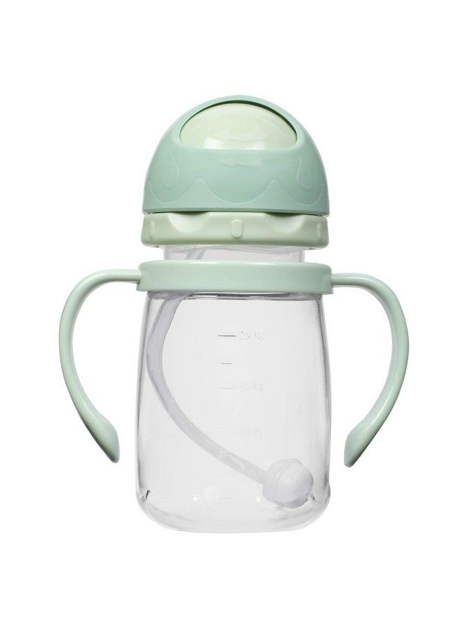 Baby Joy Spillproof Kids Transparent With Gravity Ball Straw Sipper Cup Water Bottle With Handles250 Ml (Green)