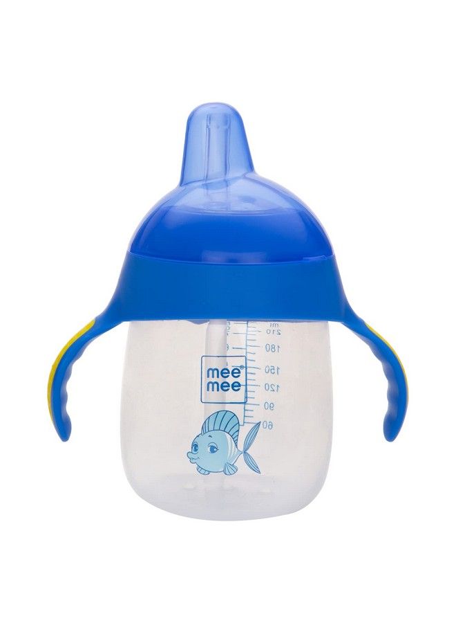 Twin Handle Straw Sipper Cup (Blue Plastic)