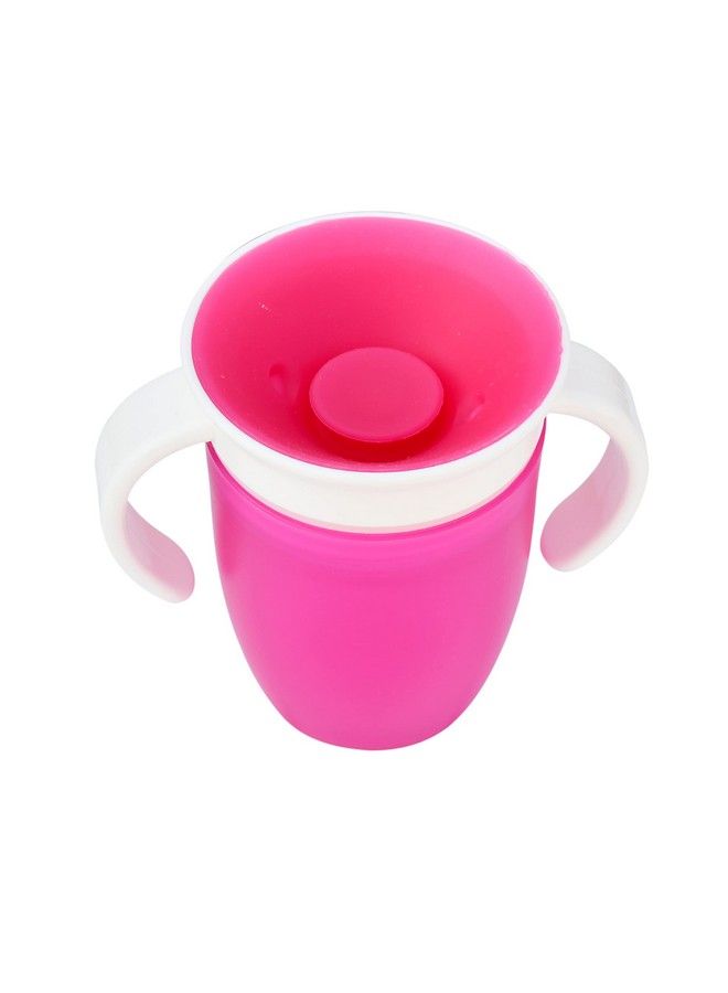 Leak Proof Spill Proof Transition Training Sipper360 Degree Sippy Cups With Handles ; Easy To Grip Miracle Cups For Toddlers Kids Children 207 Ml7 Oz. (Pink)