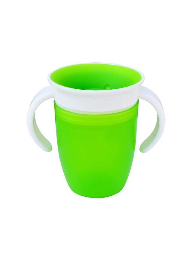 Leak Proof;Spill Proof Transition Training Sipper; 360 Degree Sippy Cups With Handles ; Easy To Grip Miracle Cups For Toddlers;Kids;Children 207 Ml; 7 Oz. (Green)