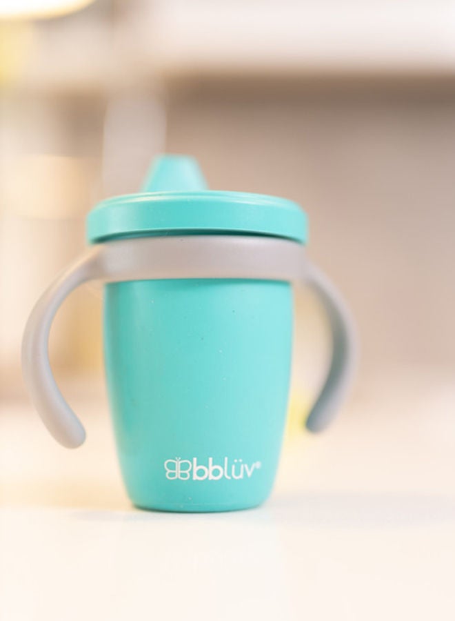 4 In 1 Silicone Toddler Sippy Cup With Lid And Straw, Aqua