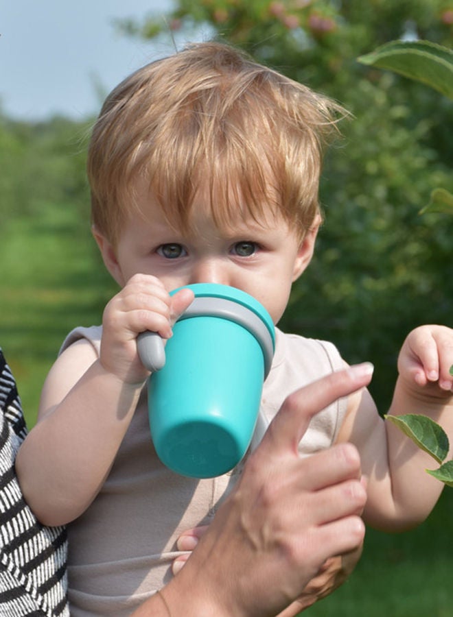 4 In 1 Silicone Toddler Sippy Cup With Lid And Straw, Aqua