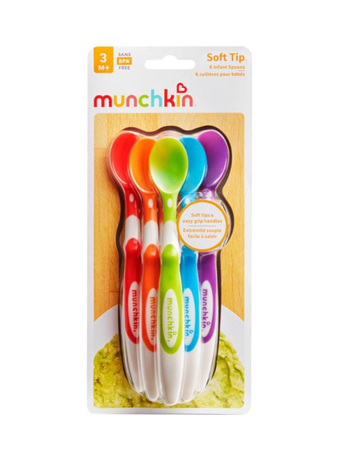 Soft Tip Infant Spoon, Pack Of 6 - Assorted