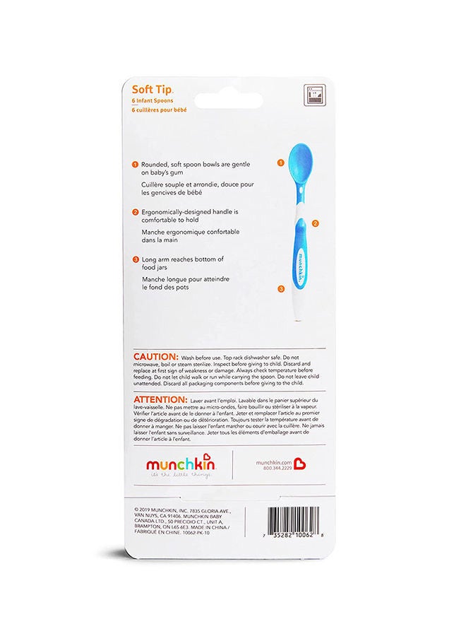 Soft Tip Infant Spoon, Pack Of 6 - Assorted