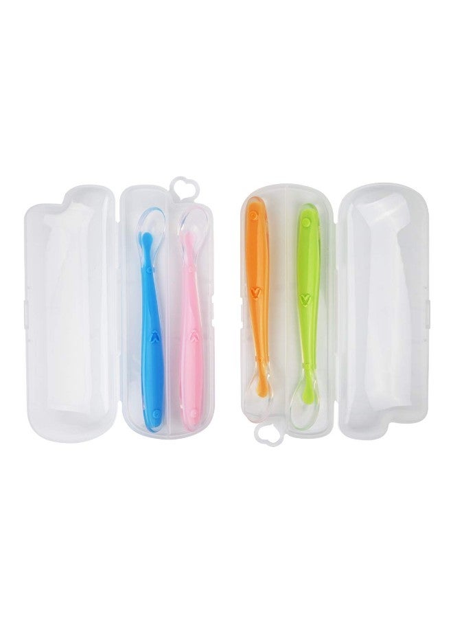 4-Piece Baby Feeding Training Spoon With Case Set