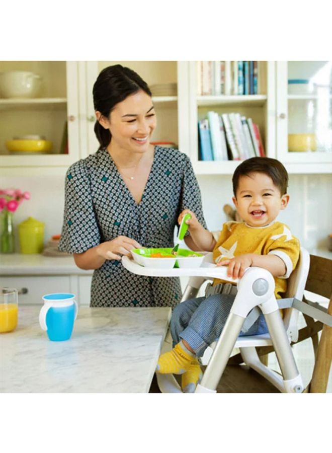 2-Piece Raise Toddler Fork and Spoon Set, 12+ M - Green/Silver