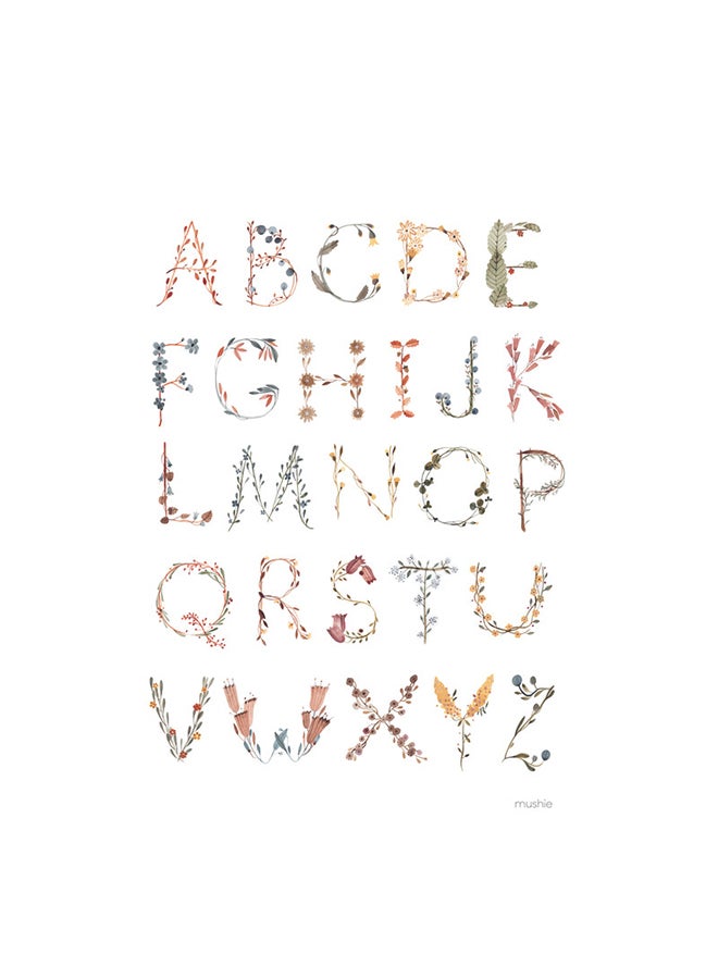 A3 Flower International Alphabet Poster