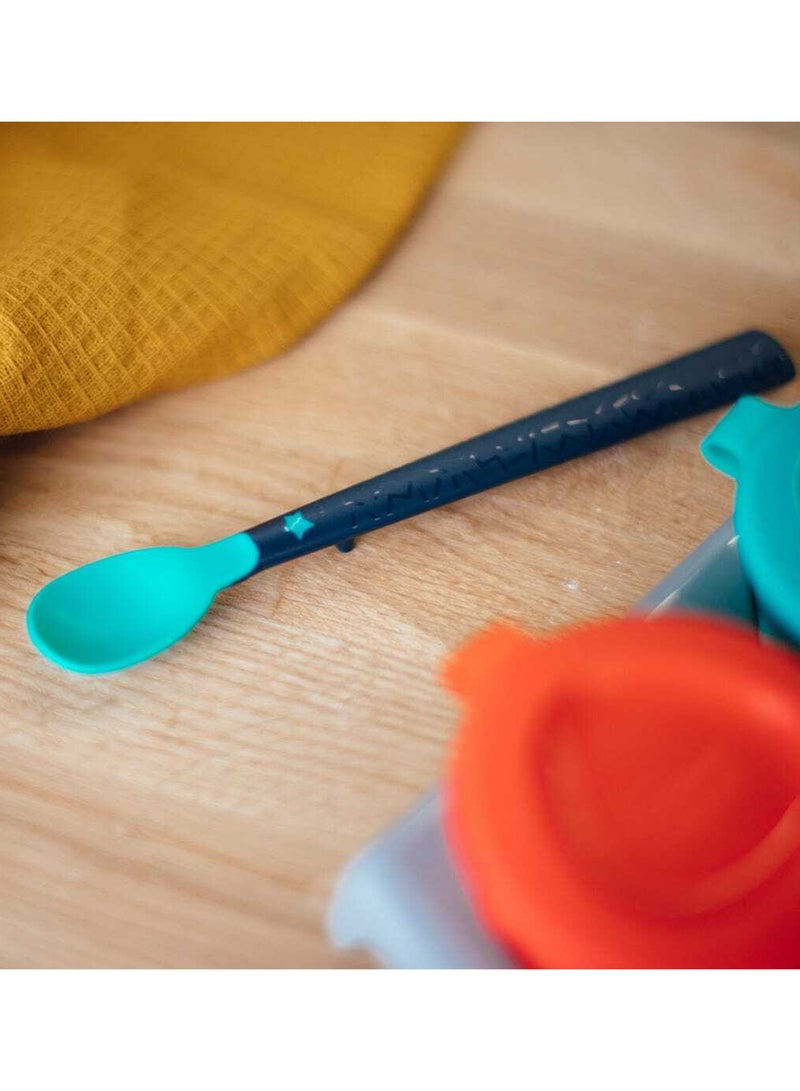 Pack Of 5 Softee Weaning Spoons With Antibacterial Technology, Anti-Slip Handles And Super-Soft, 4 Months+, Multicolour