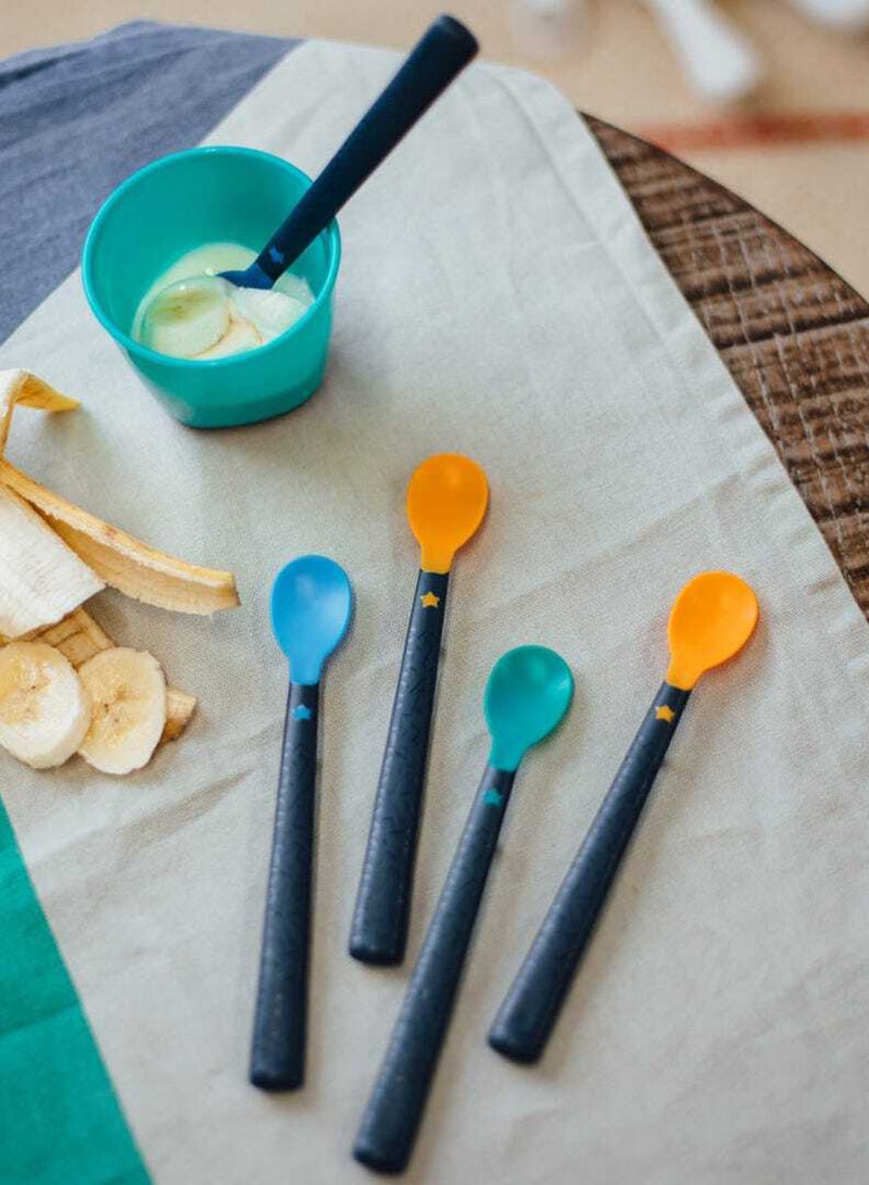 Pack Of 5 Softee Weaning Spoons With Antibacterial Technology, Anti-Slip Handles And Super-Soft, 4 Months+, Multicolour
