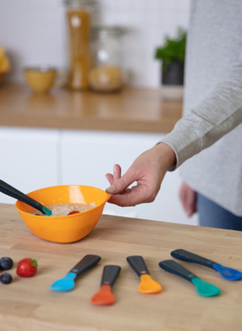 Pack Of 5 Easigrip Self-Feeding  Spoons With Antibacterial Technology, Chunky Handles, 4 Months+, Multicolour