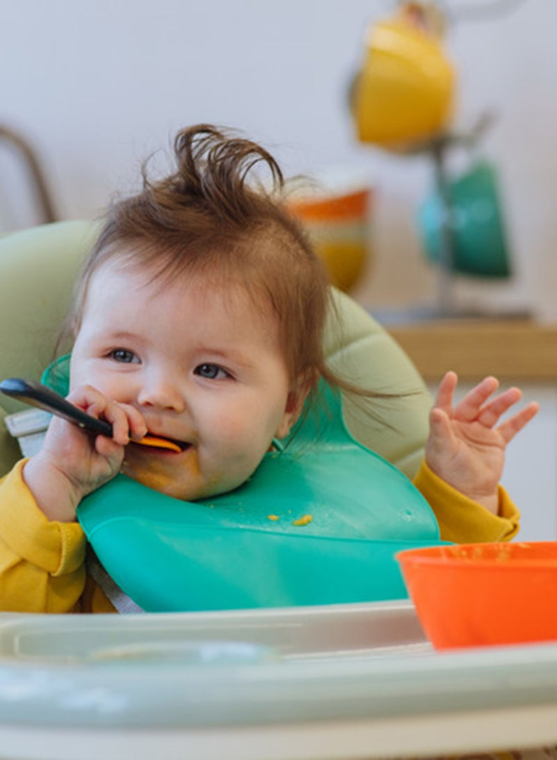 Pack Of 5 Easigrip Self-Feeding  Spoons With Antibacterial Technology, Chunky Handles, 4 Months+, Multicolour