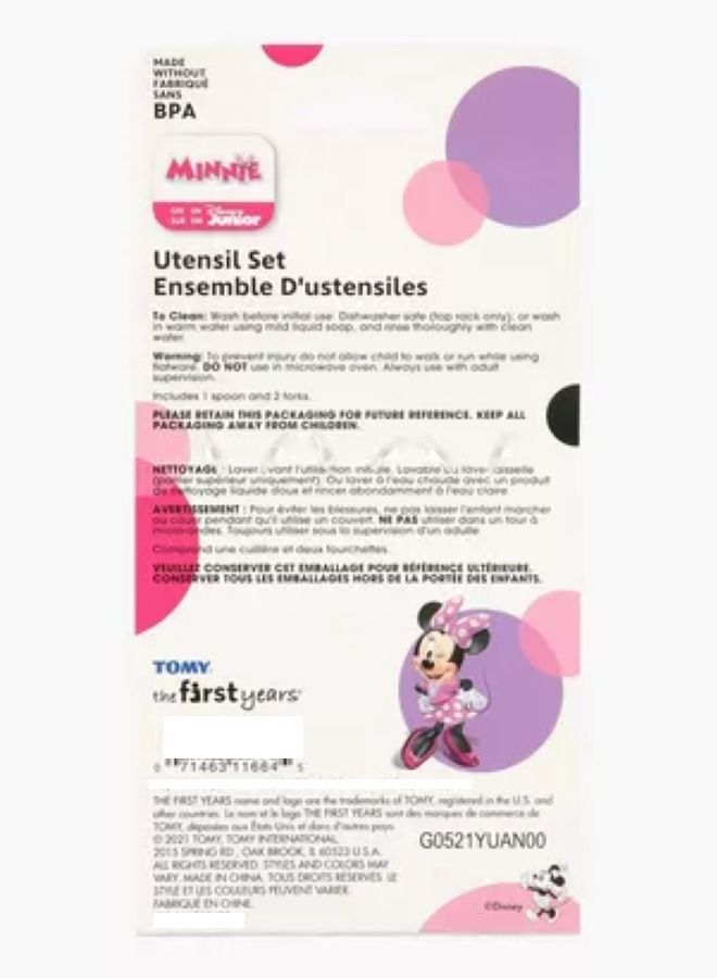 Disney Junior Minnie Sculpted Flatware Set Pack Of 3'S