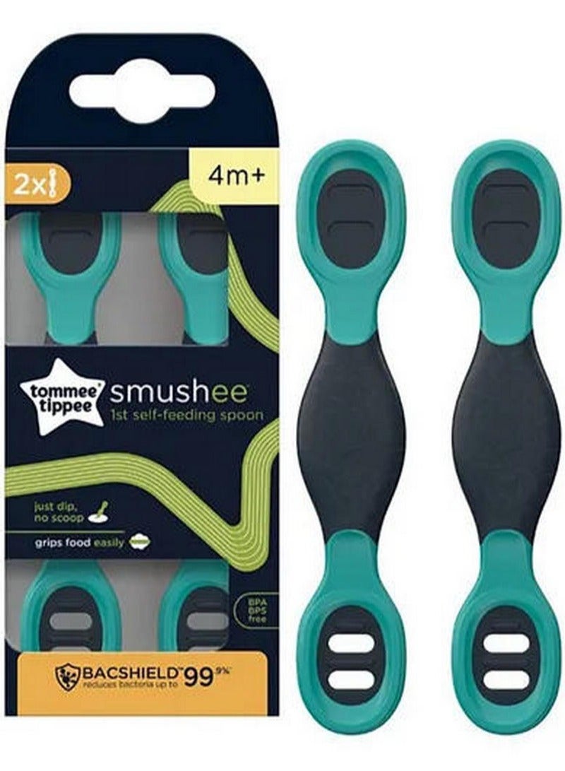Smushee First Self-Feeding Weaning Spoons - Pack Of 2