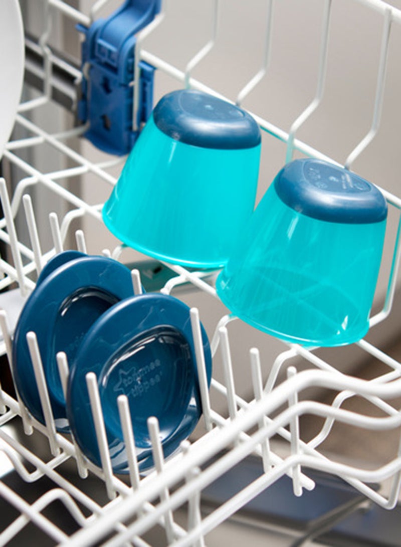 Pack Of 2 Pop Up Weaning Pots, Baby Food Containers With Soft Push Up Bases, Freezer Safe 4 Months+, Blue - Packaging May Vary