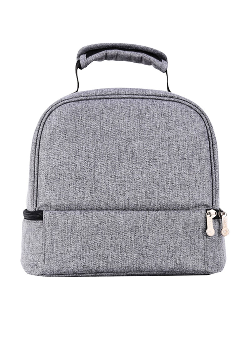 Insulated Bottle And Lunch Bag - Grey