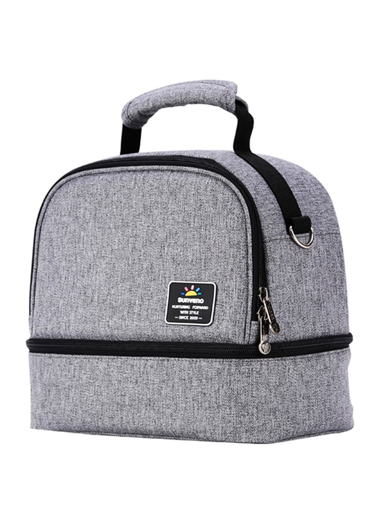 Insulated Bottle And Lunch Bag - Grey