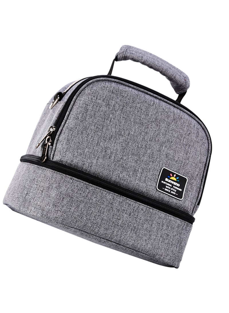 Insulated Bottle And Lunch Bag - Grey