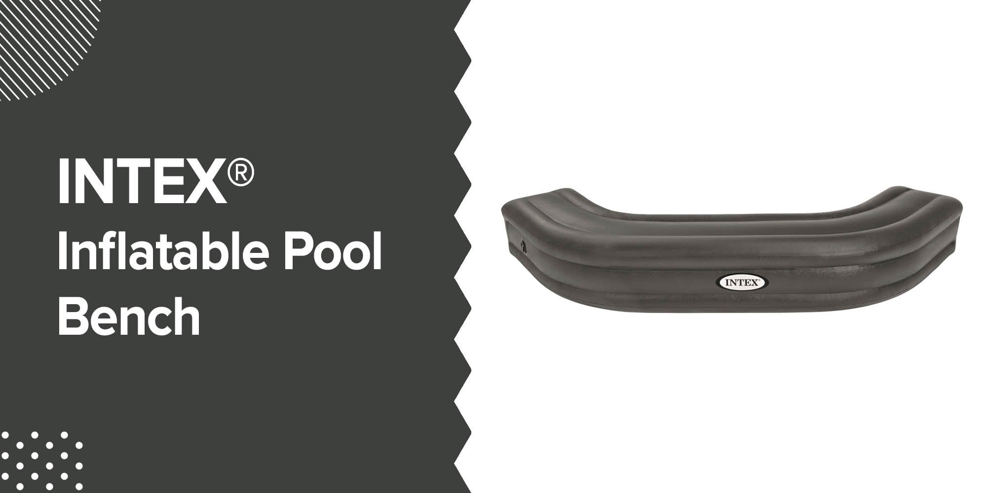 Inflatable Pool Bench, Round - Black 211x66x34cm