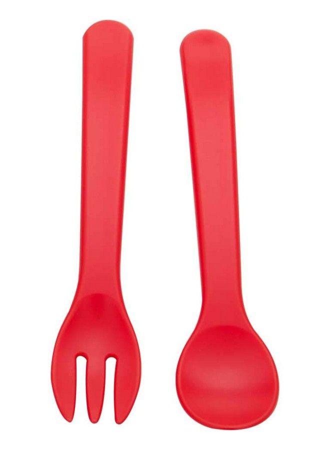 Air Tight Baby Feeding Bowl ; Bpa Free ; Bowl With Spoon Fork Set (Red)