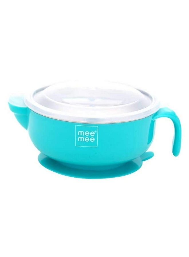 Air Tight Baby Feeding Bowl ; Bpa Free ; Stay Warm Bowl ; Food Remains Warm ; Suction Non Spill Bowl (Blue)