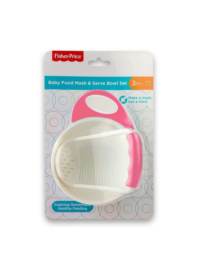 Baby Polypropylene Food Mash And Serve Bowl Set(Pink 3 Months)