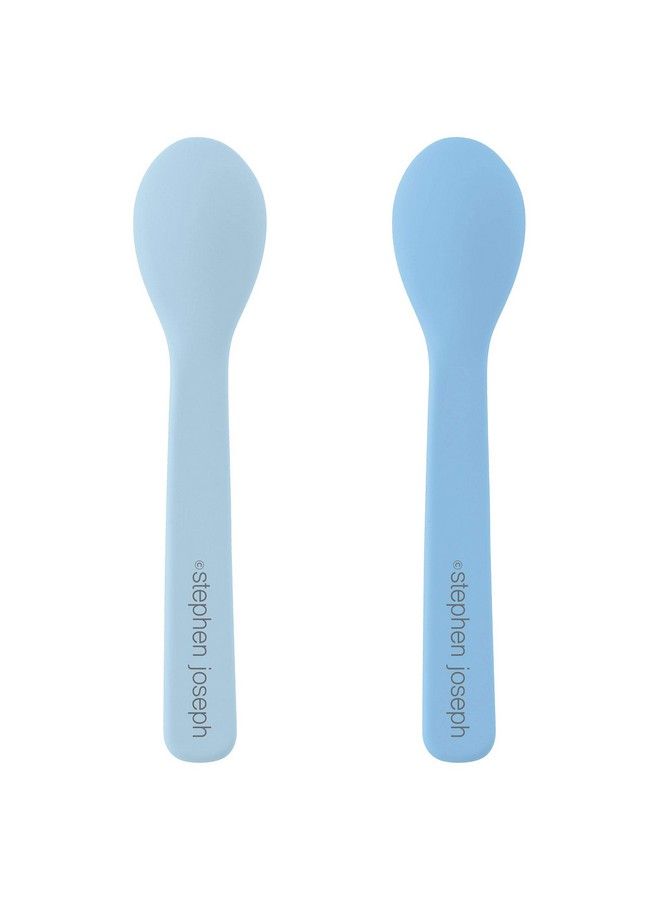 Silicone Baby Spoonslittle Baby Feeding Spoons Softtip Easy On Gums Bendable Design Selffeeding Dishwasher & Boilproof Set Of 2 (Zoo)